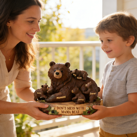 Cute Mama Bear Acrylic Plaque - Personalized Gift For Mom