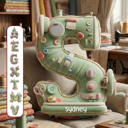 Sewing Alphabet Custom Shape Pillow - Personalized Gifts For Sewers