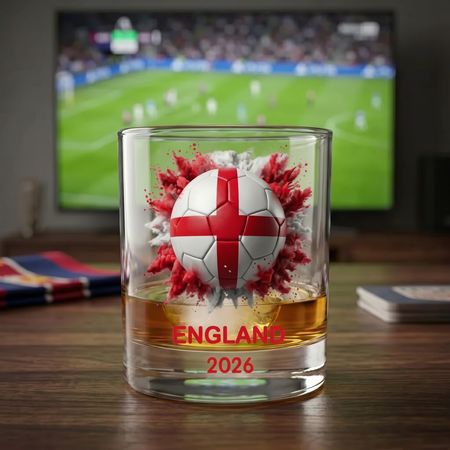 Personalized Soccer Flag Whiskey Glass
