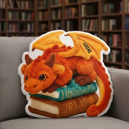 Dragon Book Custom Shaped Pillow Personalized Gifts For Book Lovers