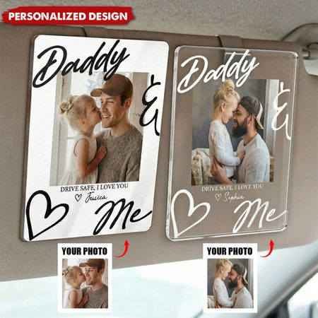 Father's Day Gift, Dad, Have A Safe Trip, I Love You - Personalized Acrylic Photo Visor Clip