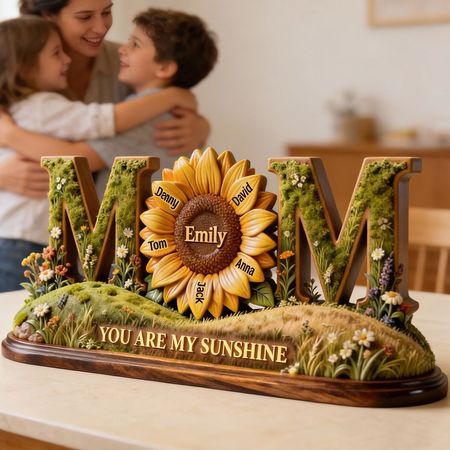 Sunflower Sunshine Acrylic Plaque - Personalized Gift For Mom