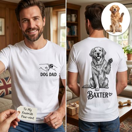 Custom Photo Unisex T-shirt - Personalized Father's Day Birthday Gifts For Dog Cat Lovers, Dog Dad And Mom, Cat Owners - Furry Friends Forever