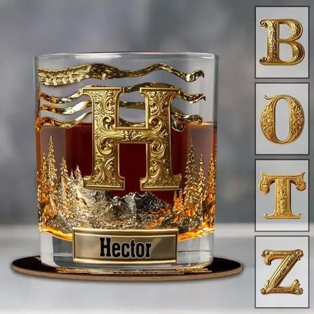Customized initials whiskey glasses