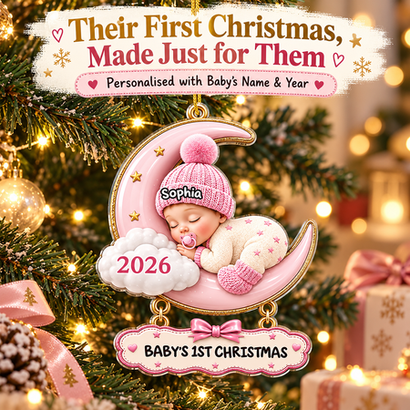 Personalised Baby s 1st Christmas Acrylic Ornament – Custom Name, Year & Baby Style Keepsake