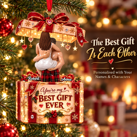 Personalised   You  are My Best Gift    Ever Couple Acrylic Ornament – Custom Names Christmas Gift