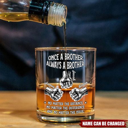 Always My Brother  - Personalized Whiskey Glass
