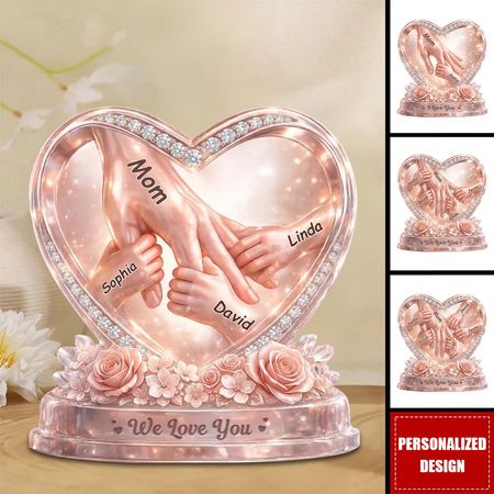 Hold Your Hand Forever - Personalized Custom Acrylic Plaque - Mother's Day Gift For Mom, Grandma