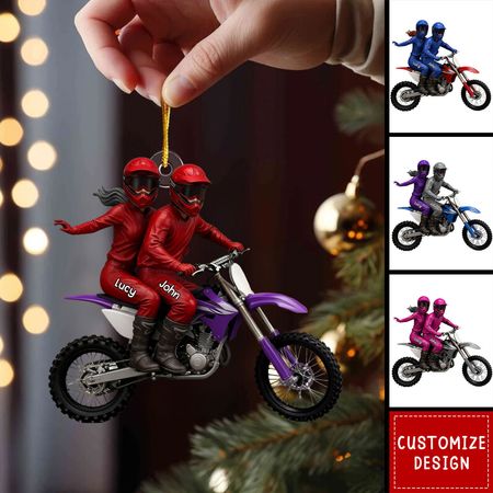 Personalized Motocross Couple Ornament