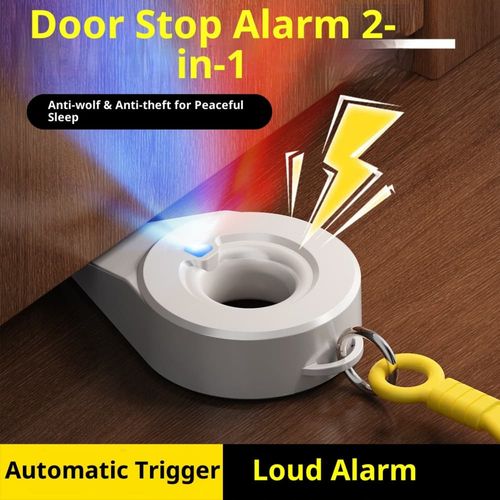 2-in-1 Door Stop Alarm for Hotel & Home Anti-Theft Security Door Blocker
