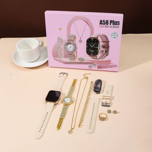 Luxury A58 Plus Smart Watch with Bracelet, 6‑in‑1 Gift Set 🔥55% OFF