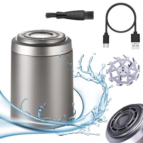 🔥🔥🔥Mini barbeador elétrico portátil, barbeador de bolso portátil, mini barbeador USB recarregável à prova de água, aparador de barba elétrico para uso húmido e seco em casa