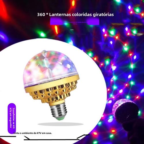 🔥🔥🔥Natal Luz de discoteca, lâmpada de bola mágica giratória colorida, mini bola de discoteca giratória automática com ficha, luz de palco LED de bola de cristal para luz de palco em casa de festa🔥