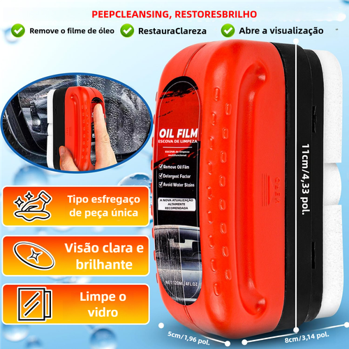 🔥🔥🔥Escova de limpeza do pára-brisa dianteiro do carro, escova de limpeza de filme de óleo