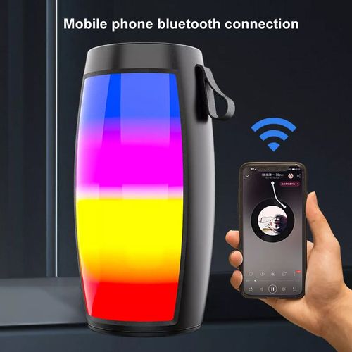 🔥🔥🔥Luz LED Altifalantes USB portáteis Bluetooth para exterior com suporte de subwoofer AUX TF