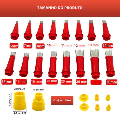 🔥🔥🔥Conjunto de ferramentas de bico de borracha integrado, conjunto de ferramentas de vedação, vedação simples, conjunto de ponta de vedação, bico traseiro, bico de extensão de vedação (22 peças)
