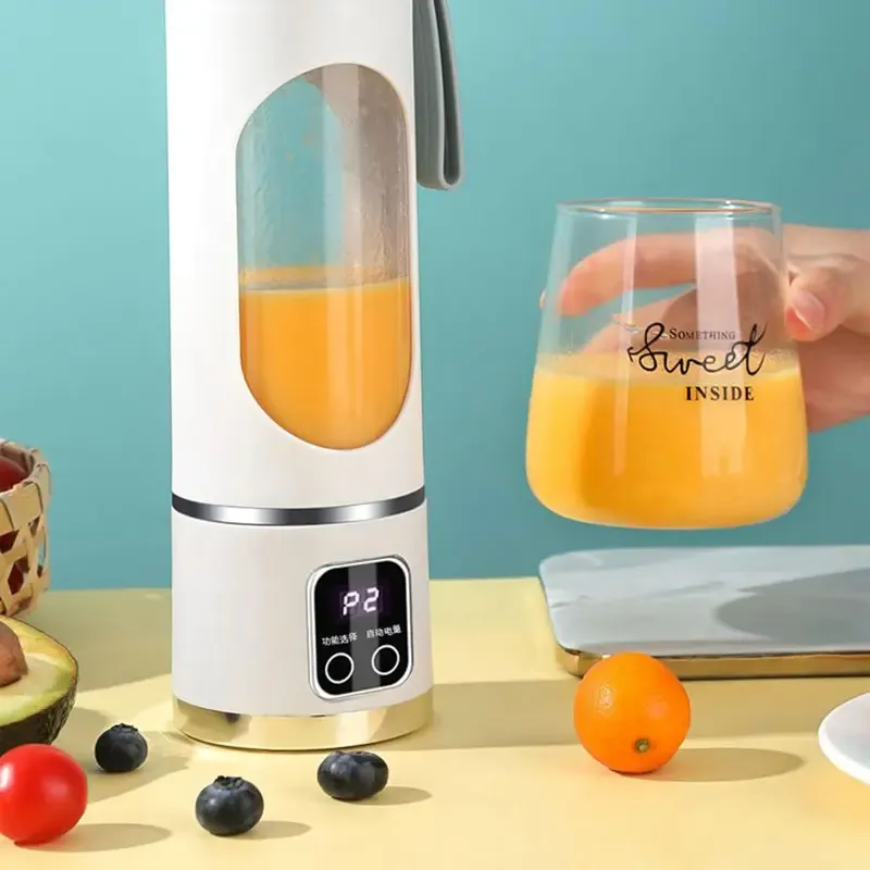 Espremedor Compacto de Legumes com Ecrã Digital – Liquidificadora Portátil Recarregável por USB, Eletrodoméstico de Cozinha para Batidos, Batidos, Comida de Bebé | Presente para o Dia do Pai, Essenciais de Cozinha