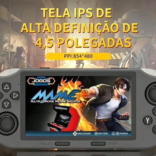 Consolador de Jogo Portátil SF3000 Retro 4.5 Polegadas Tela IPS Bateria de 3000mAh 14 Emuladores Mais de 20000 Jogos para Presente para Garoto - Controle Cartão Compacto Suporte a Múltiplos Emuladores Memória Integrada