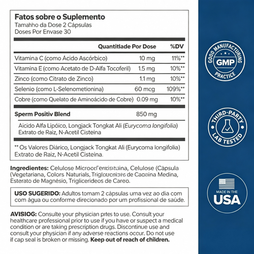 Suplemento para a Saúde Masculina da O Positiv - 2 Garrafas