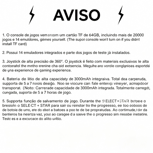 Consolador de Jogo Portátil SF3000 Retro 4.5 Polegadas Tela IPS Bateria de 3000mAh 14 Emuladores Mais de 20000 Jogos para Presente para Garoto - Controle Cartão Compacto Suporte a Múltiplos Emuladores Memória Integrada