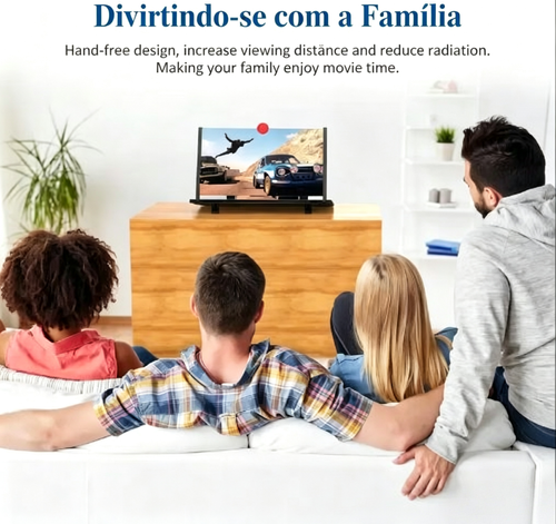 Lupa de 12 ecrãs, projetor de ampliação para telemóvel HD 3D, ampliação de ecrã para filmes, vídeos e jogos, suporte dobrável para telemóvel com amplificador de ecrã, suporta todos os smartphones