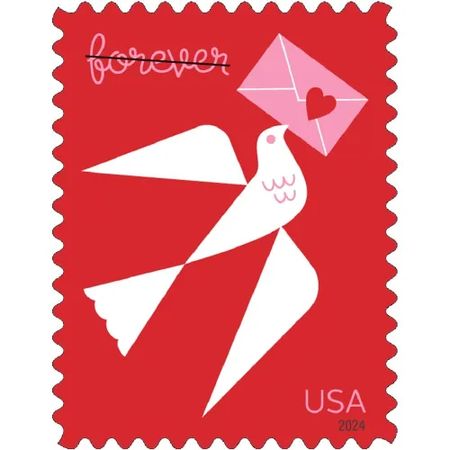 Love 2024 - 5 Sheets 100 Pcs Unused Stamps for Mailing