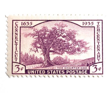 100 Vintage Oak Tree Stamps Unused Vintage 193100 Connecticut Charter Oak Postage Stamps For Mailing Wedding Invitations