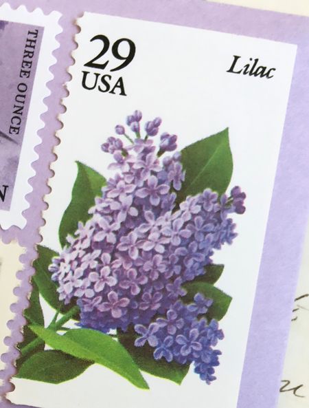 100 Lilac Stamps Vintage Lavender Flower Postage for Mailing