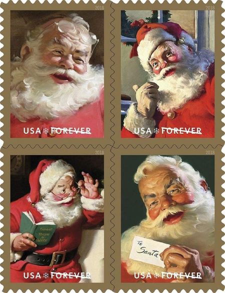 100 Santa Claus Forever Stamps Unused Vintage 100100 Cent Sparkling Holidays Postage for Mailing Holiday Cards