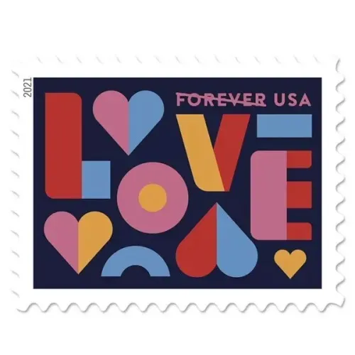 Love Wedding 2021 - 5 Sheets 100 Pcs Unused Stamps for Mailing hot