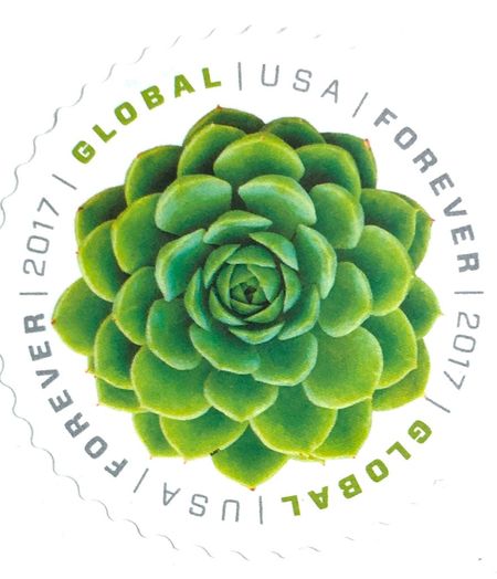 100 Green Succulent Postage Stamps Unused $1.20 Cent Cactus Stamps For Mailing Desert; Island; Tropical Wedding Invitations