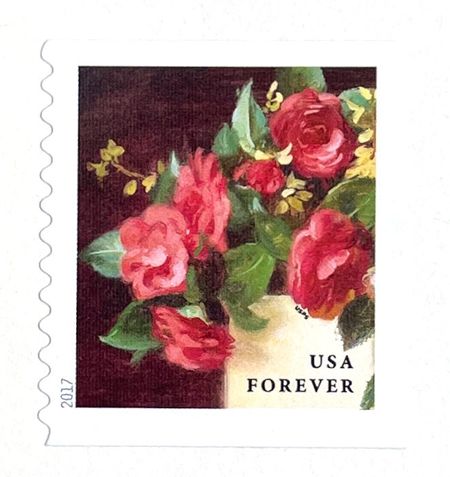 100 Red Flower Forever Stamps Unused Postage For Mailing Wedding Invitations