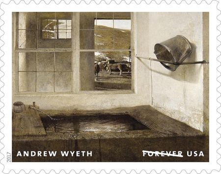 100 Farmhouse Forever Stamps Andrew Wyeth Painting Stamps for Mailing Wedding Invitations & Cards