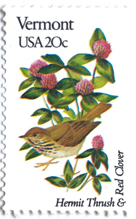 100 Clover Postage Stamps Unused Vermont State Bird and Flower Vintage Nature Postage Stamps for Mailing