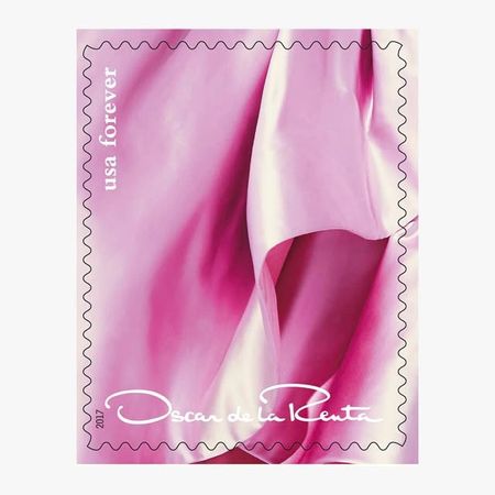 100 Forever Pink Satin Postage Stamps Oscar De La Renta Pink Fashion Postage Stamps for Mailing