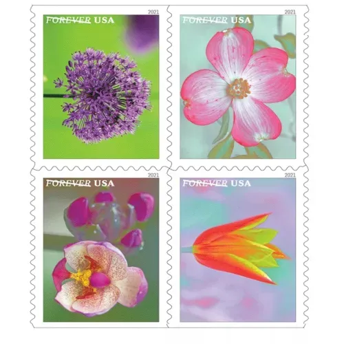 Garden Beauty 2021 - 5 Sheets 100 Pcs Unused Stamps for Mailing