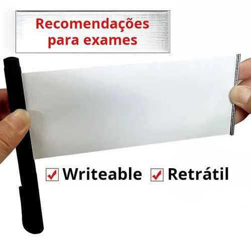 Caneta neutra com papel branco retrátil, multifuncional!