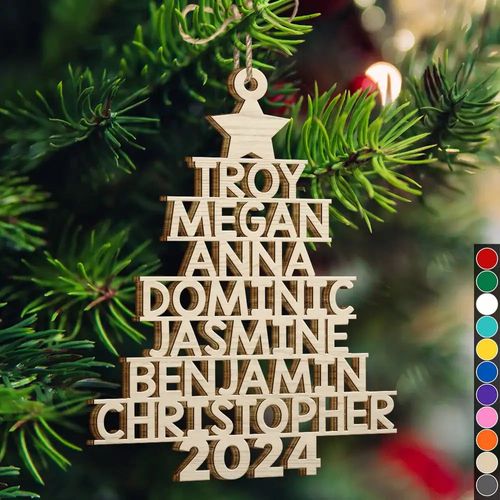 Christmas Tree Family Bestie Coworker Custom Name - Gift For Family, Coworker, Besties - Personalized Wooden Cutout Ornament  Christmas Tree Family Bestie Coworker Custom Name - Gift For Family, Coworker, Besties - Personalized Wooden Cutout Ornament