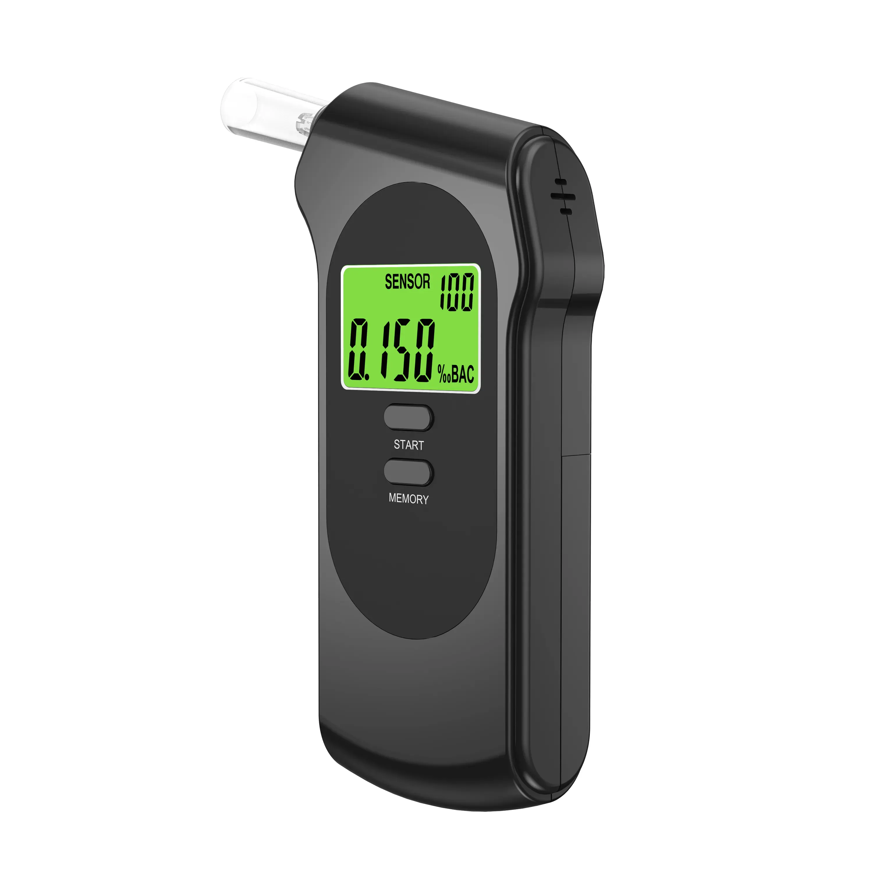 New Semiconductor Alcohol Breathalyzer Tester With 3 Color Backlight and Mouthpieces