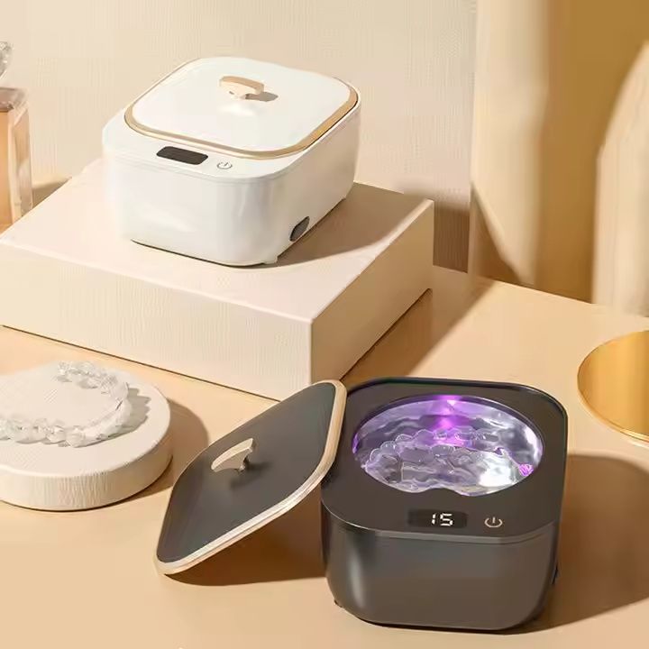 Wholesale Mini Dental Machine Watch Jewelry Ultrasonic UV Dental Cleaners Household Travel Car Outdoor False Teeth Cleaner