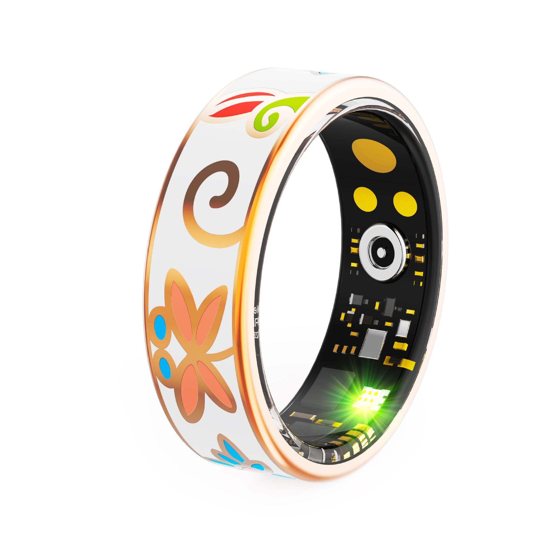 Smart Ring New Luxury Ladies Health Tracker Blood Pressure Sleep Monitoring IP68 Waterproof Enamels Health Ring R18