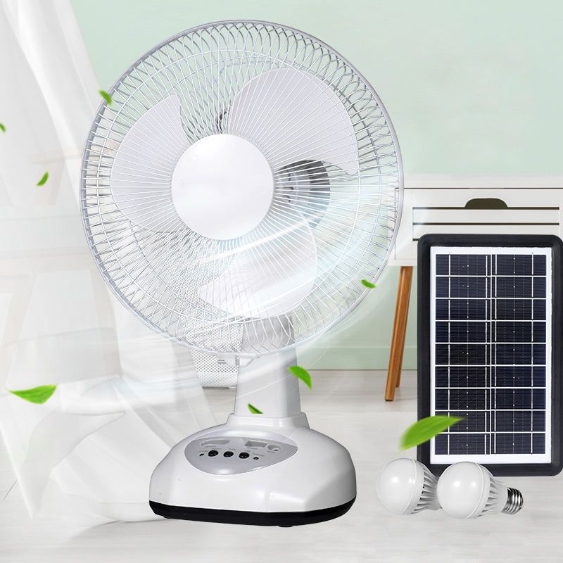 Ventilador elétrico de mesa multifuncional de alta velocidade, ventilador solar portátil com Usb e ventilador tipo candelabro