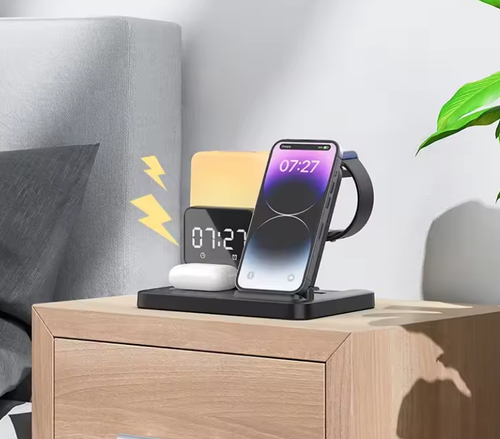 Multi in one wireless charger, night light clock