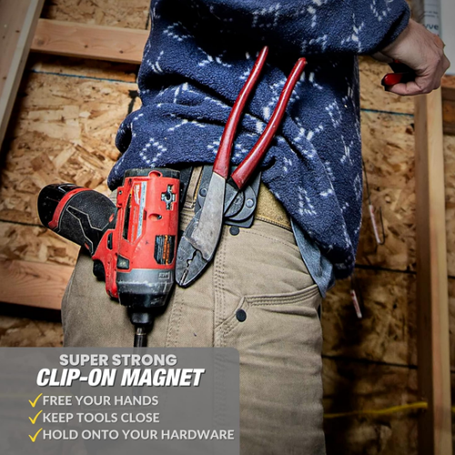 Strong clamp-in magnet leather case for belt