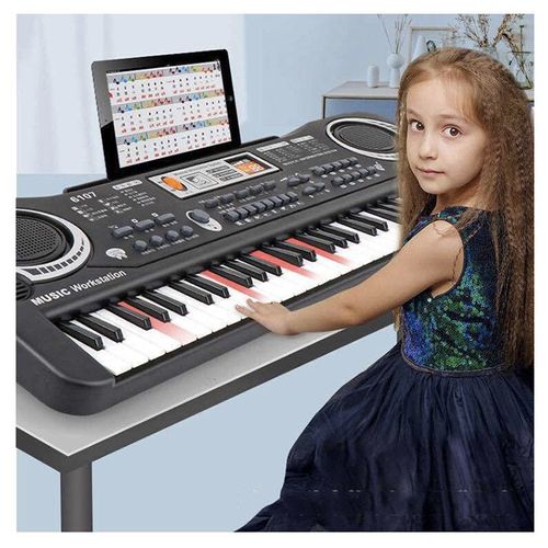 Black Electronic Organ 76CM Entry Level 61 Key Piano Kids