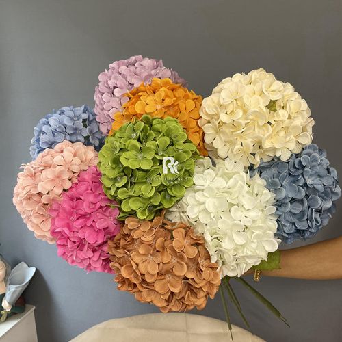 Wholesale Handmade Single Flower Head Hydrangea Artificial Home Decor and Wedding Bouquets Centerpieces for Party Outdoor Decor
