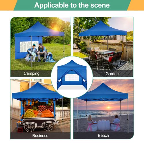 Folding metal display tent