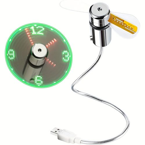 Flexible USB LED clock fan