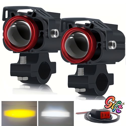 Two dual color motorcycle LED light strip switches