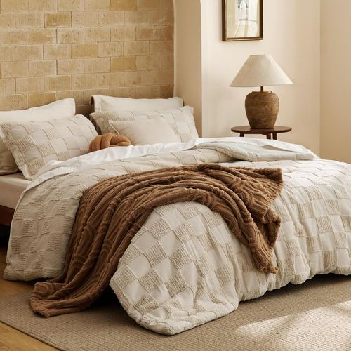 Shabby Chic Comforter Set ,Boho Tufted Bed Set.